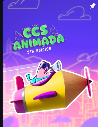 CCS Animada fifth-edition promotional artwork featuring a character flying a pencil-shaped airplane